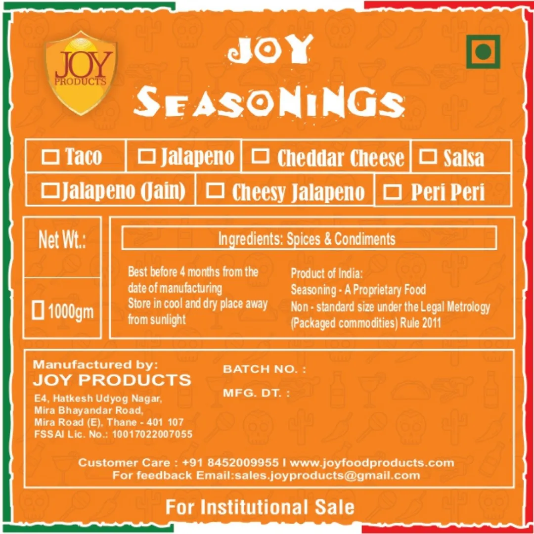 Joy Seasonings — Cheddar Cheese